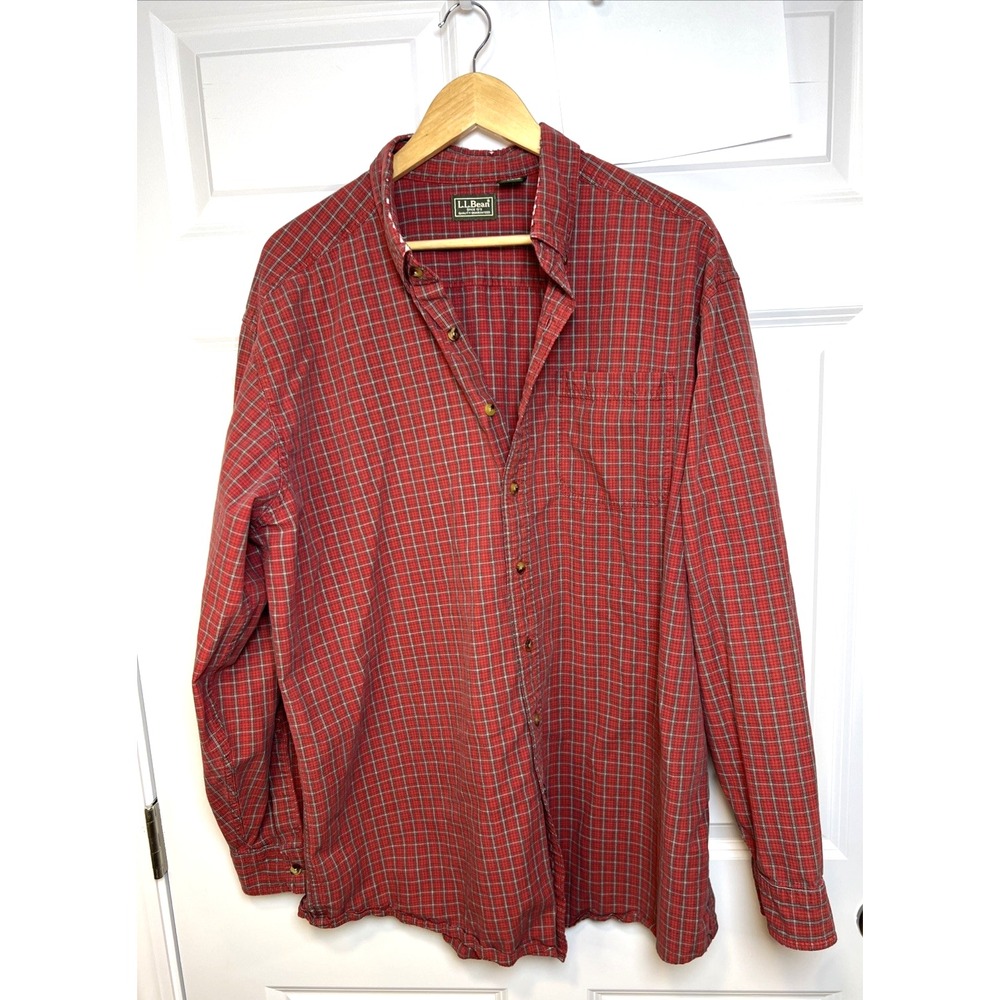 Vintage 90s LL Bean Plaid Shirt XL Tall Grunge Faded Distressed Cabincore VTG